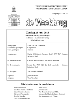 Zondag 26 juni 2016 - Hartebrugkerk Leiden