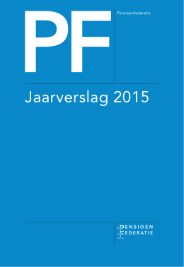 Jaarverslag 2015 - Pensioenfederatie