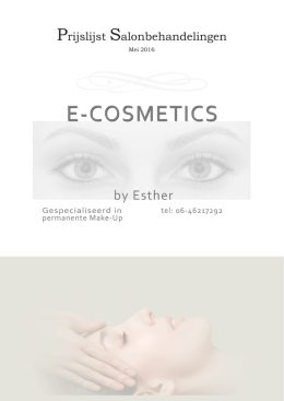 Tarieven - E-Cosmetics by Esther