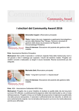 I vincitori del Community Award 2016