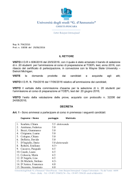 D.R. 794/2016 - Università degli Studi "G. d`Annunzio"