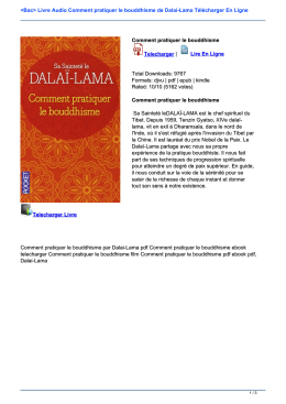 Livre Audio Comment pratiquer le bouddhisme de Dalai
