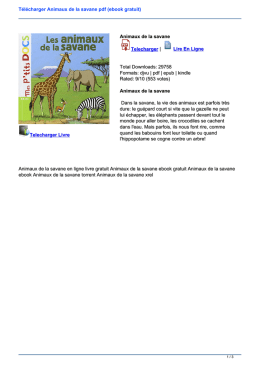 Télécharger Animaux de la savane pdf (ebook gratuit)