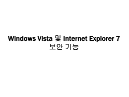 Windows Vista 및 Internet Explorer 7 보안 기능