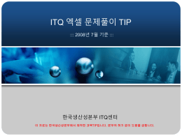 ITQ 엑셀 문제풀이 TIP ::: 2007년 4월 8일 시험부터 적용 :::