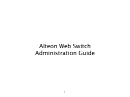 Alteon Web Switch Guide