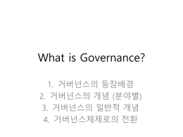 What is Governance