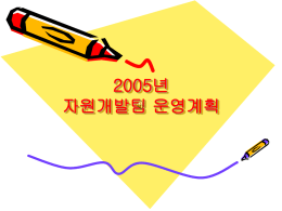 2005년 자원개발팀 운영계획(PT)
