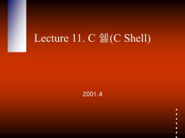 Lecture 11. C 쉘(C Shell)