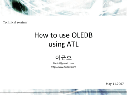 How to use OLEDB using ATL