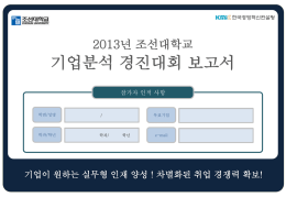 조선대학교 2013년 기업분석 보고서 양식_KMIC