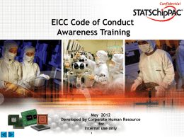 EICC Code of Conduct Awareness_Simplified Version 25 May 2012