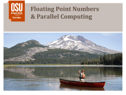 Floating Point Numbers & Parallel Computing