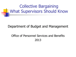 What Supervisors Should Know About Collective Bargaining