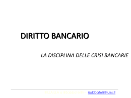 DIR. BANCARIO slides LE CRISI BANCARIE