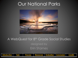U. S. National Parks WebQuest
