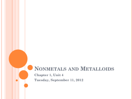 Chapter 1, Unit 4-Nonmetals and metalloids, PPT
