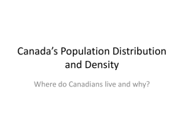 Canada's Demographic Patterns - PPT