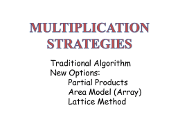 Multiplication/Division Strategies