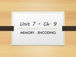 Memory - Encoding PowerPoint