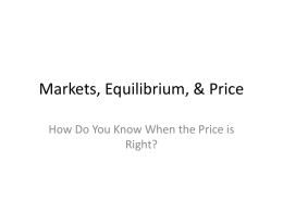 Markets, Equilibrium Price