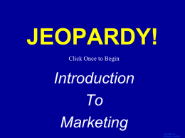 Introduction to Marketing Jeopardy