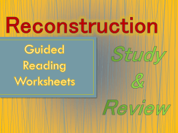 Reconstruction Guided Reading Worksheet