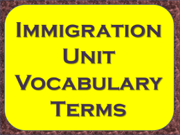 Immigration Vocabulary Power Point