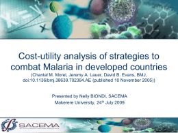 Cost-utility analysis of strategies to combat Malaria in developed countries