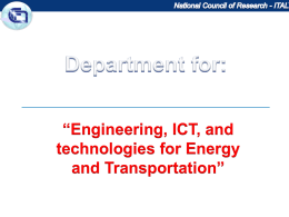 Engineering, ICT and Technologies for Energy and Transportation