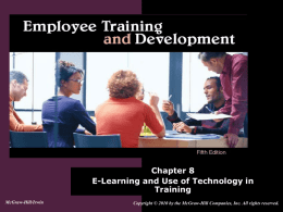 Chapter 8: E-Learning and Use of Technology in Training