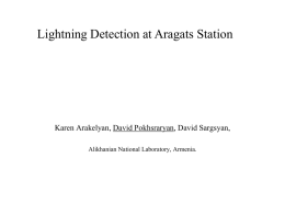 D. Pokhsraryan, Lightning Detection at Aragats Station