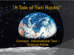 A Tale of Two Rocks" by Valerie Jablow (scientific article/informative nonfiction)