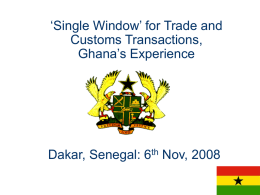 JONATHAN OFORI (Example of effective Single Windows in Africa : Ghana )