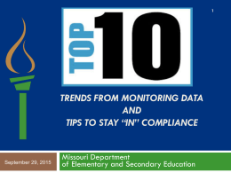 Top 10:  Trends from Monitoring Data and Tips to Stay "IN" Compliance (9/29/2015)