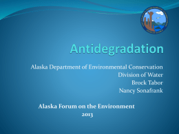 2013 Alaska Forum on the Environment Antidegradation Powerpoint