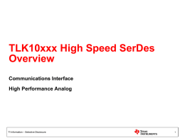 TLK10xxx SerDes Overview.ppt