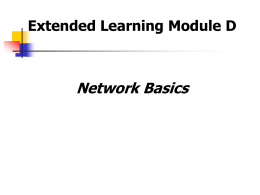 ELM D ppt network Basics