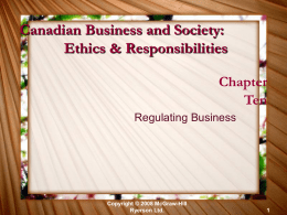 11 Regulating Business Chp 10 (Mar 10).ppt