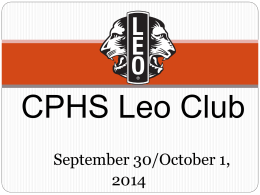 CPHS Leo Club Meeting Oct 2014