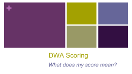 DWA Scoring: What does my Score mean? PPT