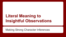 Literal Inferences to Insightful Inferences (PPT)