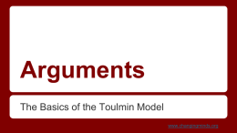 Basics of the Toulmin Model