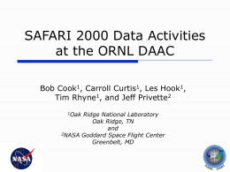 SAFARI 2000 Data Activities at the ORNL DAAC