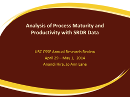 Relationship between Software Development Process Maturity and Productivity