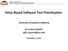 Value-Based Software Test Prioritization