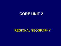 Regional Geography  Elective