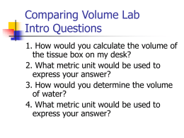Volume ml/cm3 Lab