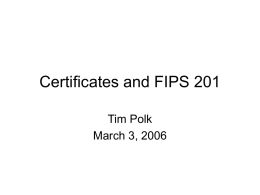 PIV Authentication Certificate and CRL Profile