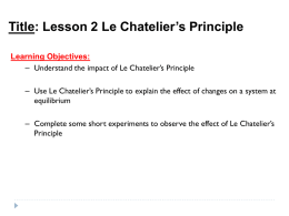 Le Chatelier s Principle
